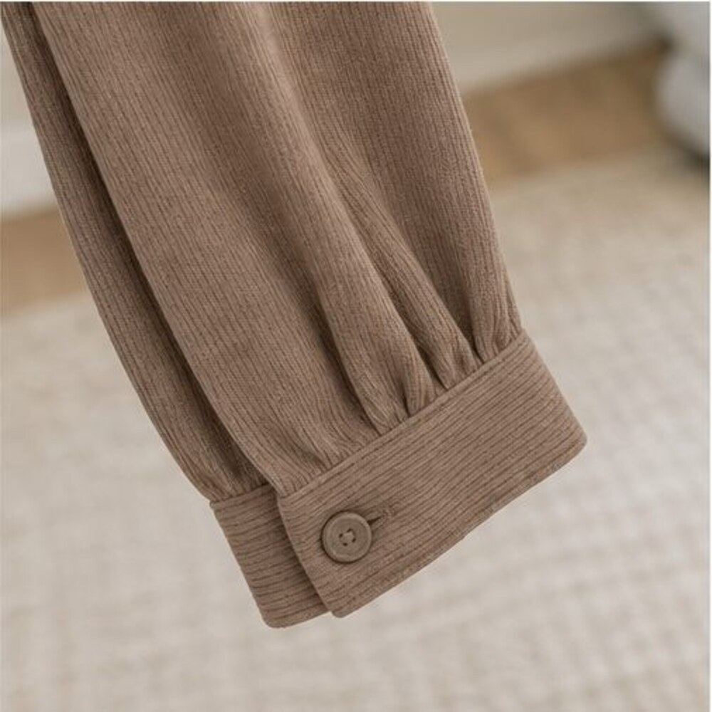 Taupe Button Blouse - Picture 5 of 6